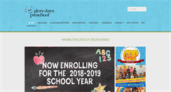 Desktop Screenshot of glorydayspreschool.org
